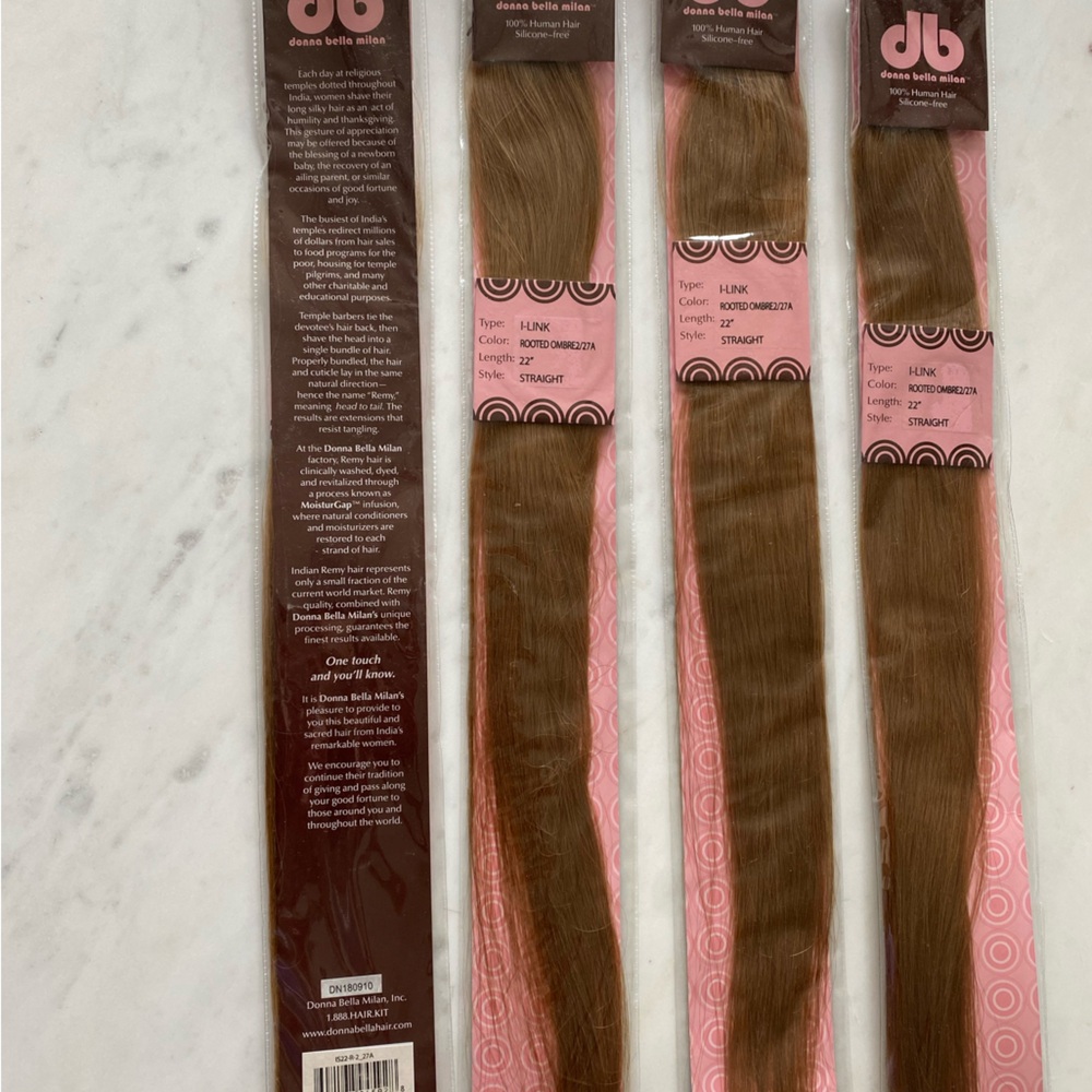 Donna Bella ILink Straight Hair Extensions 22inch NEW